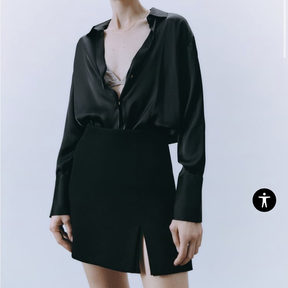 black Zara mini skort